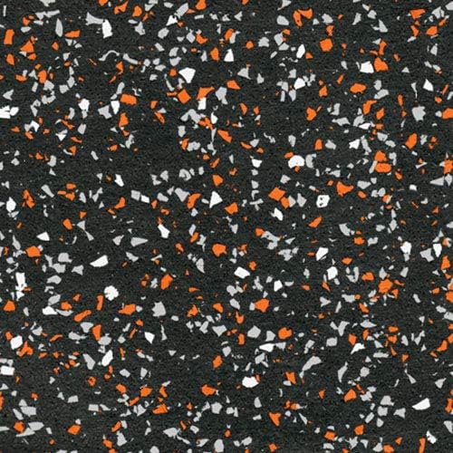 American Floor Mats - Extreme Rubber Gym Tiles - 1 Inch Thick Colorful Rubber Gym Tiles - Superior Shock and Sound Absorbing Tiles - 35% Orange/Grey/White 50 Tile Pack (Covers 200 Sq Ft)