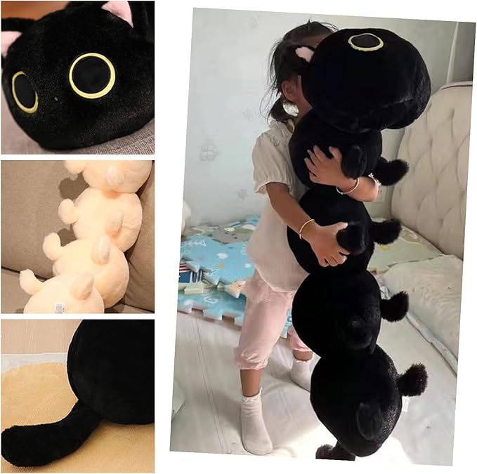 Somao Caterpillar Stuffed Animal Plush Long Cat Body Pillow,Creative Cat Caterpillar Plush Toys Soft Hugging Pillow Doll Funny Cushion Gift for Kids（Beige,50cm/19.68inch）