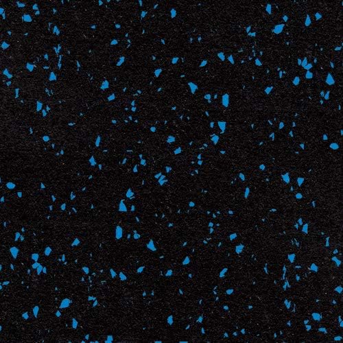 American Floor Mats 1/4in (7mm) Thick 10% Blue 4' x 4' Heavy Duty Rubber Rolls, Protective Exercise Mats, Home Gym Rubber Flooring