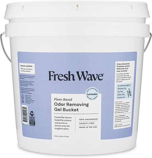 Fresh Wave Odor Removing Gel Bucket, 15.5 lb. (248 oz.) | Lavender Scent Refill | Odor Absorbers for Home | Safer Odor Relief | Natural Plant-Based Odor Eliminator | For Cooking, Trash & Pets