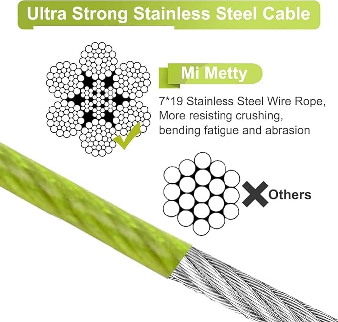 Tie Out Cable for Dogs,150FT Dog Leads,Heavy Duty Tie Out Cable for Large Dogs Up to 125lbs,Durable Dog Runner Tether Line for Outdoor,Yard
