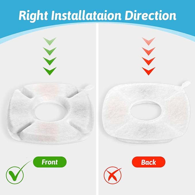 28 Pcs Cat Water Fountain Replacement Filters-14 Pack Water Fountain Filters 14 Pack Pre-Filter Sponges, Pet fountain replacement filters Fit for 95oz/2.8L Cat Pet Fountain, white + black