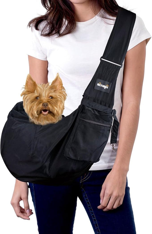 NATUYA Pet Dog Sling Carrier - Waterproof and Windproof Puppy Carrier Bag, Adjustable Strap Hand-Free Dog Sling for Outdoor Activity or Subway