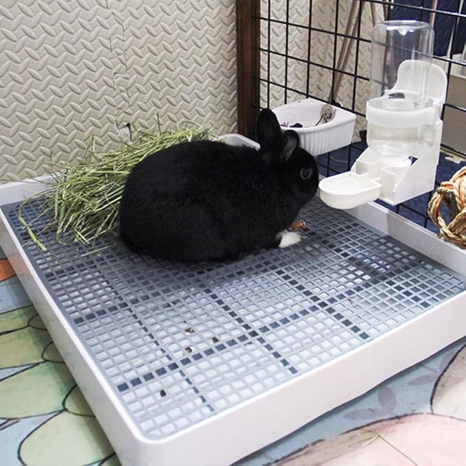 Oncpcare 22x18 Super Large Rabbit Litter Box with Grate for Cage, Extra Large Bunny Restroom Tray Pan Toilet, Fits 2 Rabbits