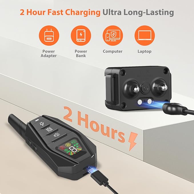 Small Dog Shock Collar for Small Dogs 5-15lbs, Ultra-Dog Training Collar with 3300Ft Remote Range,3 Training Mode Beep,Vibration,Shock, Waterproof Bark Collar (Black-Orange)