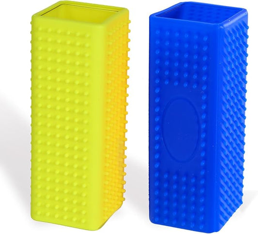 2pcs Pet Dog Cat Hair Remover, Pet Hair Removal Tool, Hollow Cleaner Brush for car，Interior, Furniture, Sofa (blue and yellow)