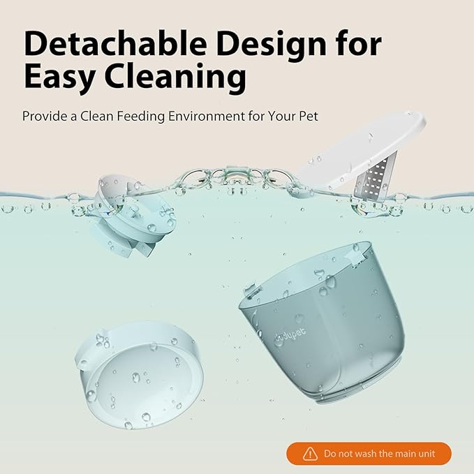 5L Automatic Cat Feeder, Timed Cat Food Dispenser, Automatic Pet Feeders Up to 6 Meal 1-20 Portion, Dual Power Supply Cats Feeder, Pet Dry Food Dispenser for Cats and Small Dogs