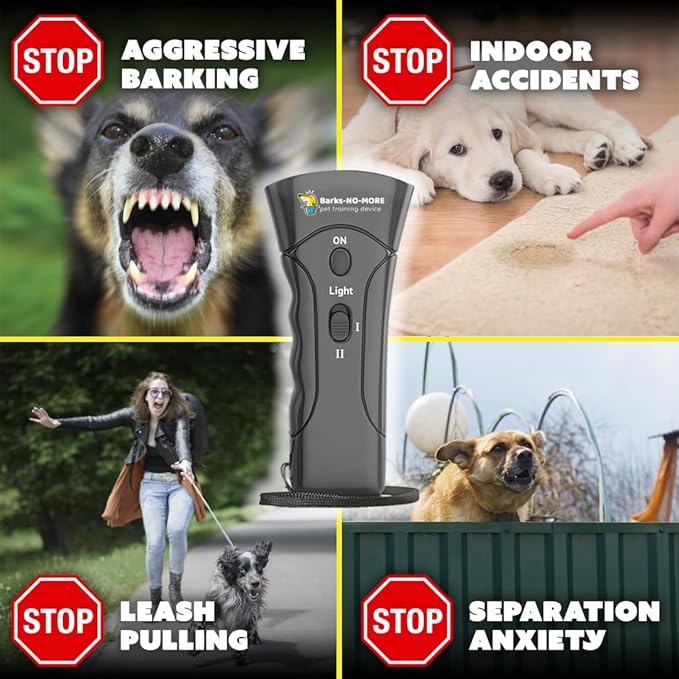 Generic Barks No More Dog Training Device & Bark Deterrent - Stop Barking Without Hurting Your Pet - Just Point & Press!, Black