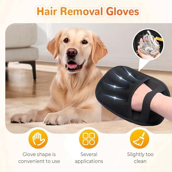1PC Pet Hair Removal Glove,Electrostatic Gloves Pet Hair,Reusable Cat & Dog Hair Remover for Couch,Furniture,Carpet,Curtain,Carpet Car Seat,Pet Memorial Gifts for Dogs,dog hair collector keychain