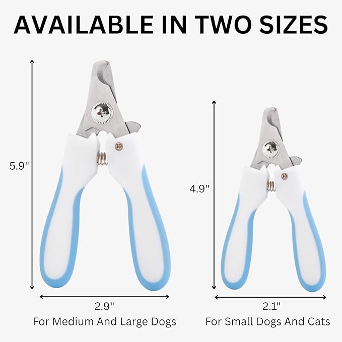 AIXINPET Dog & Cat Nail Clippers and Trimmers - with Free Nail File, Protective Guard to Avoid Over Cutting, Extra Sharp Blade - Suitable for Small to Large Dogs & Cats, Birds and Rabbits (Small)