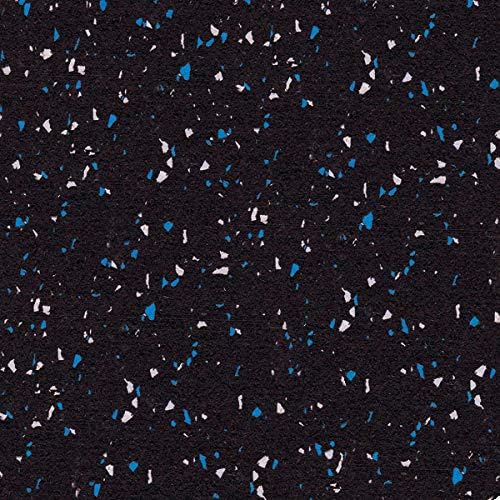 American Floor Mats 1/4in (7mm) Thick 10% Blue/Grey 4' x 50' Heavy Duty Rubber Rolls, Protective Exercise Mats, Home Gym Rubber Flooring