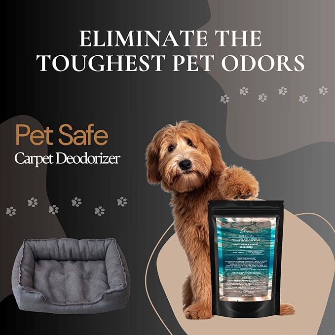 Mineral Sea Carpet Freshener Powder: Powerful Odor Eliminator for Home, Upholstery Deodorizer, Carpet Deodorizer, Pet Urine, Cat Litter Box - Mineral Sea Fragrance