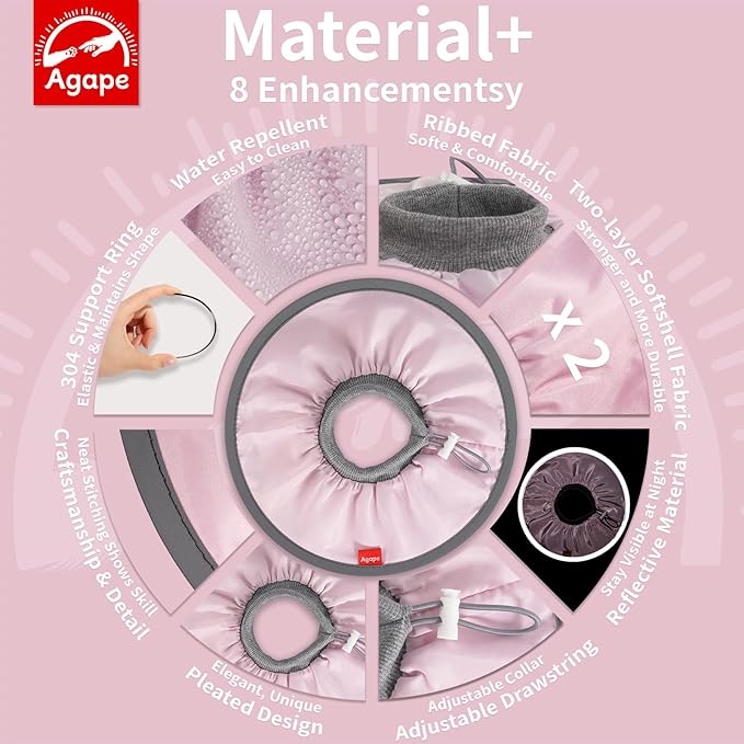 Agape Comfortable Cat Cone, Lightweight Recovery Cone Soft, Stop Licking & Scratching, E Collar for Small, Medium & Large Cats, Wound Care