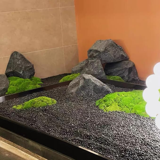 5 lbs Small Black Pebbles - 3/8 inch Decorative Stones for Indoor Plants, Outdoor, Vase, Landscaping & Garden