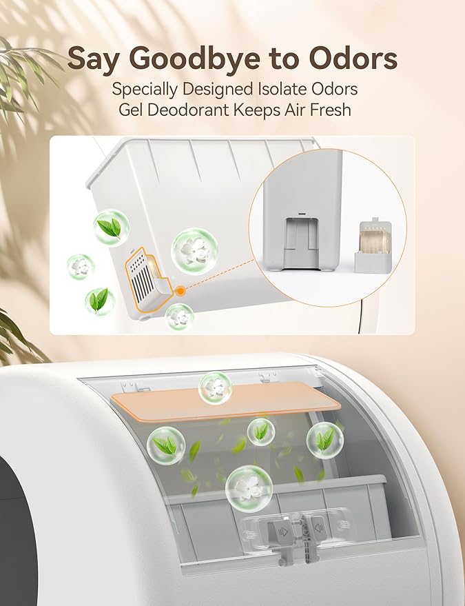 MeoWant Pet Odor Eliminator- 30-Day Continuous Automatic Cat Litter Box Odor Deodorant Gel Only Suitable for MW-SC01 / MW-SC02/MW-LB02 Cat Litter Box (6Pcs)