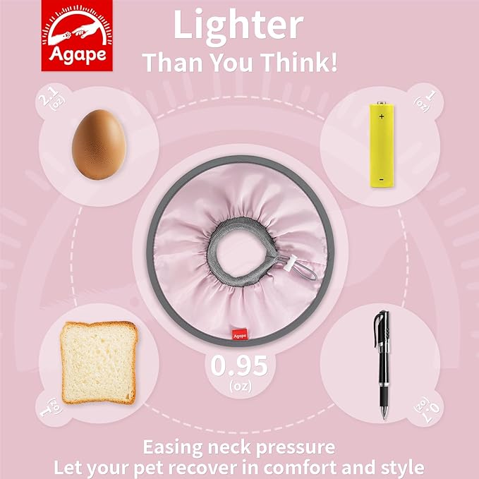 Agape Soft Cat Cone, Lightweight Recovery Collar for Cats to Stop Licking and Scratching After Surgery, Comfy Kitten Cone for Wound Care, Cute E Collar Alternative for Small, Medium, and Large Cats