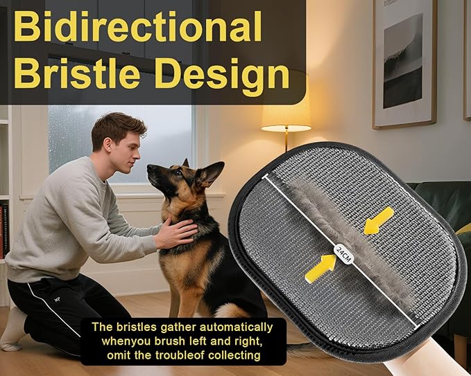 2Pcs Electrostatic Gloves Pet Hair Removal, Reusable Cat & Dog Hair Remover for Couch, Furniture, Carpet, Curtain, Upgraded Animal Fur Removal Tool, Cat Grooming Gloves