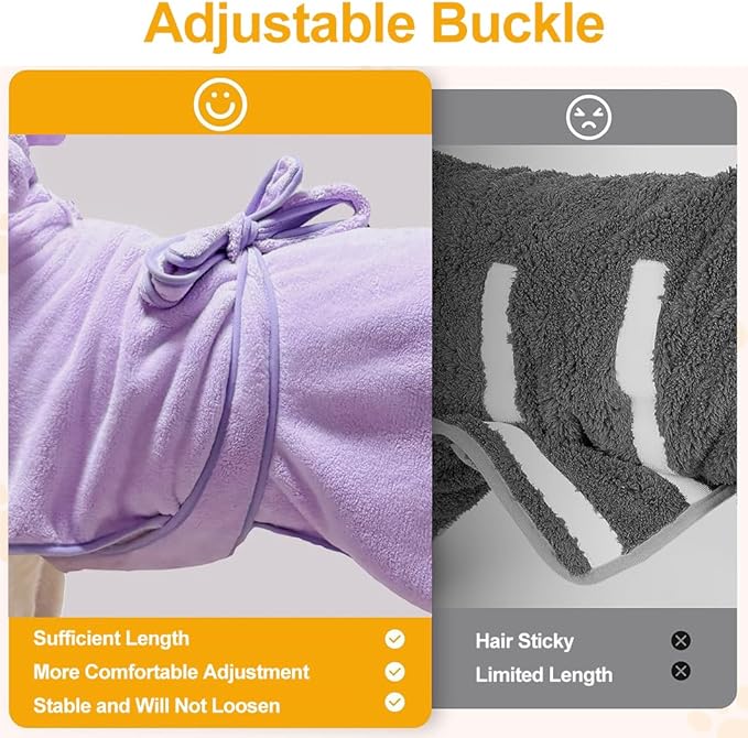 Giant Dog Bath Bubble, Quick Drying Super Absorbent Used for After Bathing, Warm Dog Towels, Adjustable Hoodies and Belts for Pet Dogs Bath Clothes Products(Purple, 6XL)