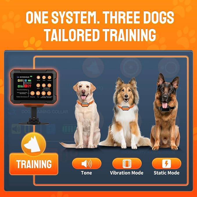 2025 New Model 3-in-1 Wireless Dog Fence System - Radar Dog Fence, Training Collar, No-Go Zones for Large/Medium Dogs | 1-Acre Coverage | Indoor/Outdoor Use | Real-Time Tracking (for 2 Dogs)