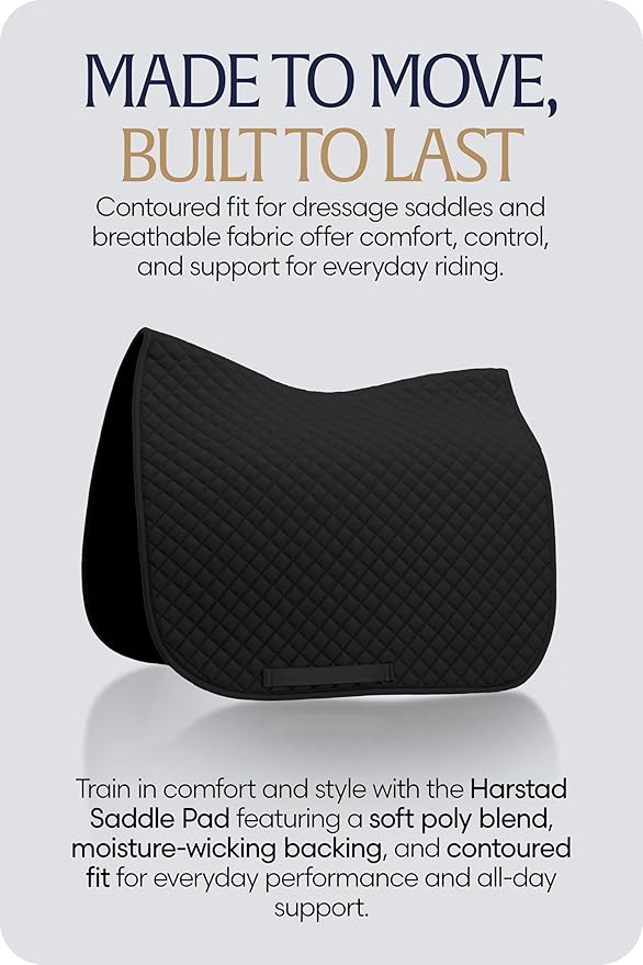 Equinavia Harstad Dressage Saddle Pad | Classic & Durable | Moisture-Wicking Tricot Backing