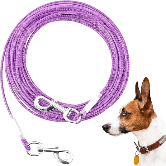 Tie Out Cable for Dogs,150FT Dog Leads,Heavy Duty Tie Out Cable for Large Dogs Up to 125lbs,Durable Dog Runner Tether Line for Outdoor,Yard