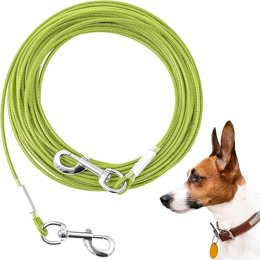 Tie Out Cable for Dogs,100FT Dog Leads,Heavy Duty Tie Out Cable for Large Dogs Up to 125lbs,Durable Dog Runner Tether Line for Outdoor,Yard