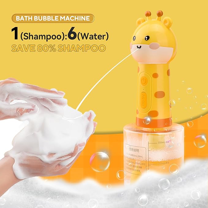 Electric Dog Cleaning Foam Machine with Bath Glove,Automatic Dog Soap Dispenser for Bath, Dog Bath Supplies - Outdoor Dog Shower Attachment for Bathtub for After Walk Pet Wash