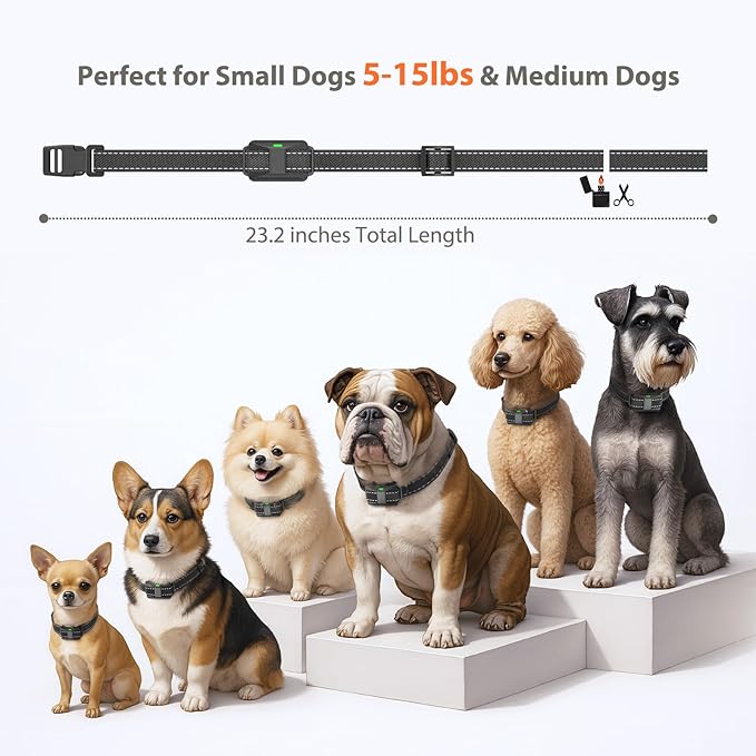 Small Dog Shock Collar for Small Dogs 5-15lbs, Ultra-Dog Training Collar with 3300Ft Remote Range,3 Training Mode Beep,Vibration,Shock, Waterproof Bark Collar (Black-Orange)