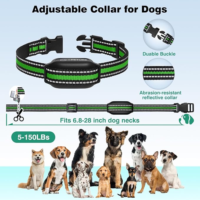 Dog Shock Collar 2 Pack (5-150Lbs) - 3300FT Rechargeable 2 Dog Training Collar with Remote Control IPX7 Waterproof Electric Collar with Fashlight, 4 Training Modes E-Collar for Small Medium large Dogs