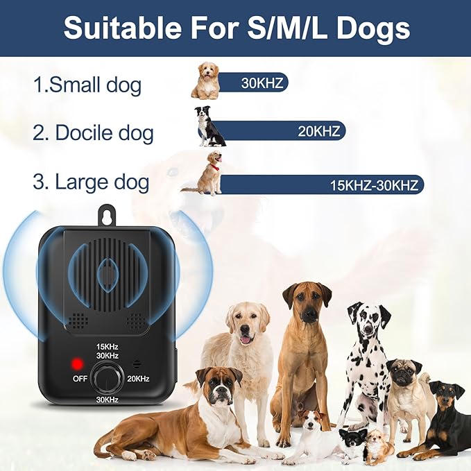 2 Pack Anti Barking Devices, Auto Barking Control Devices with 3 Modes, Rechargeable Ultrasonic Dog Bark Box Barking Deterrent Devices, Effective Stop Barking Dog Devices for Indoor & Outdoor Use