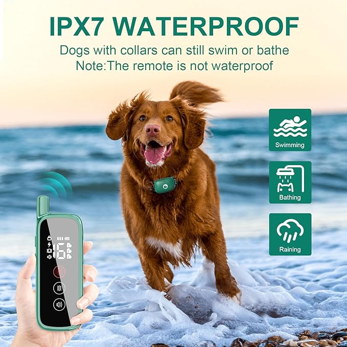 Touch-Screen Dog Shock Collar with Security Lock, 2600FT Dog Training Collar Features 3 Training Modes, Rechargeable & Waterproof, Suits Dogs of All Breeds and Sizes