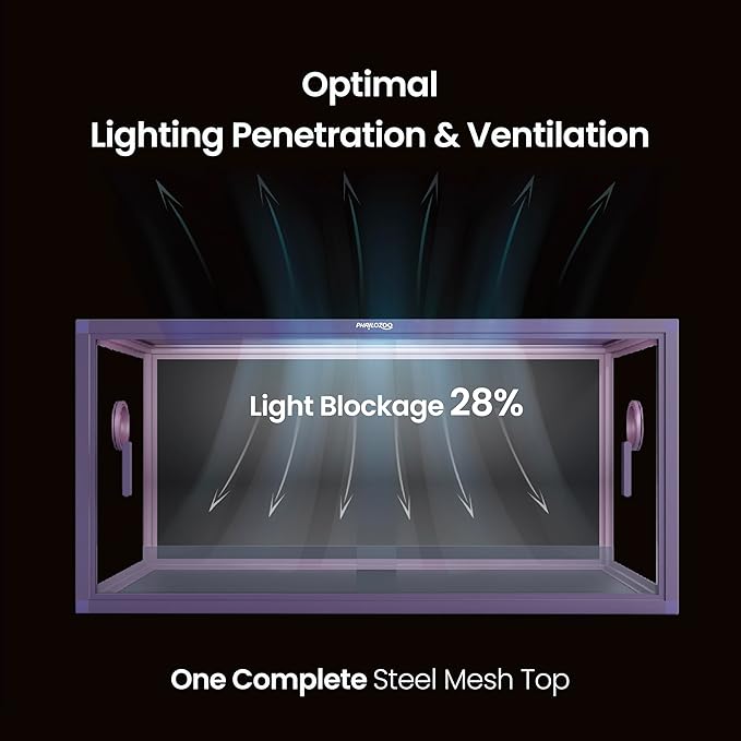 50 Gallon Bearded Dragon Tank, Reptile Enclosure for Easy Maintenance, Front Opening Reptile Tank with Top Screen Ventilation & Glass Sliding Door 36''x18''x18''