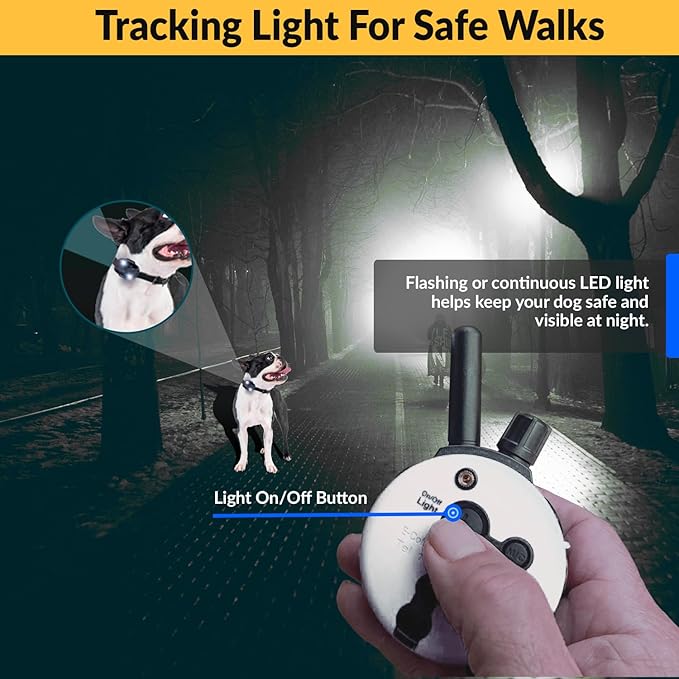 Educator E-Collar Dog Training Collar, Rechargeable Remote + Finger Clicker, for Small to Medium Dogs, Humane Tapping Stimulation, 100 Levels, Tone, Light, 1/2 Mile 2 Dogs, Zen