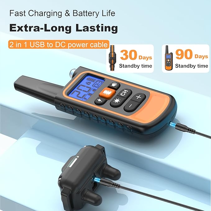 Dog Shock Collar with Remote,Dog Training Electric Collar 3300FT,IP67 Waterproof LED Light Electric Collar with Beep,Safe Shock,Vibration Modes for 8-120lbs Small Medium Large Dogs
