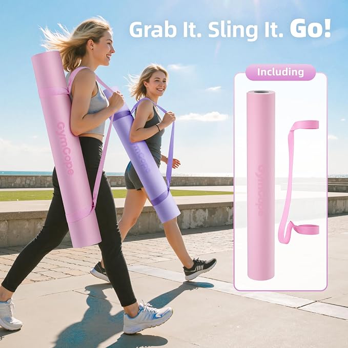 Extra Large Yoga Mat - 72"x35", 72"x48", 78"x57" - Wide TPE Exercise Mat for Home, Stretching, Couples & Family Workouts - 6-12mm Thick, Non-Slip & Waterproof - with Carry Bag and Straps