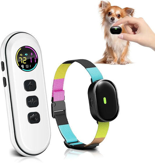 2025 Upgraded Ultra-Small Shock Collar, Ultra-Light & Thin Shock Collar for Small Dogs 5-15lbs, Ultra-Modern Design, 3 Training Modes-Beep, Vibration and Shock with Safety Lock, IPX7 Waterproof