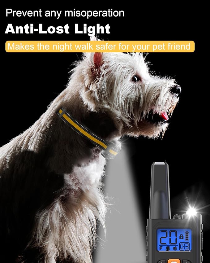 Shock Collar for 3 Dogs, 3300FT Dog Shock Collar with Remote for Small, Medium, Large Dogs with Vibration, Beep, Security Lock, and Waterproof (8-120 LBS)
