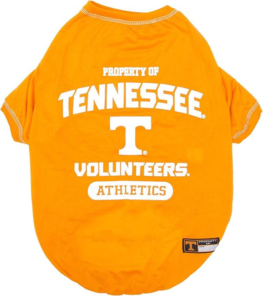 Pets First Collegiate TENNESSEE VOLUNTEERS Dog T-Shirt, X-Small. - Licensed Shirt for Pets Team Colored with Team Logos.- Premium Stretchable Materials for the Comfrot of your Dog & Cat.