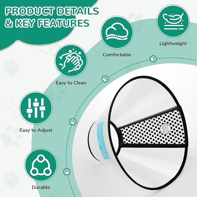 GLADOG Soft Cone Collar, 3 PCS (XL is Only 1 PCS) Flexible Plastic Cone for After-Surgery Recovery, Adjustable E-Collar for Large/Medium/Small Dogs and Cats