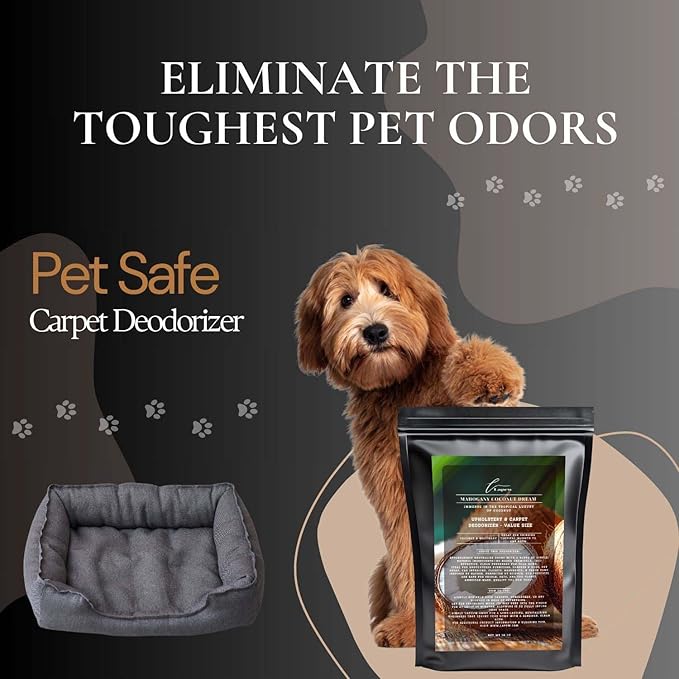 Mahogany Coconut Dream Carpet Freshener Powder Refill 36 oz | Powerful Odor Eliminator for Home | Upholstery Deodorizer | Carpet Deodorizer | Pet Urine | Cat Litter Box