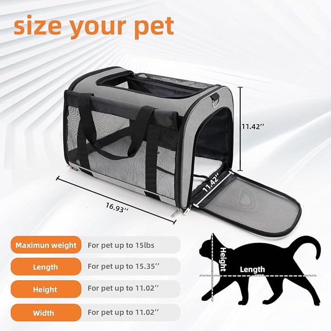 TWDEPART Cat Carrier Backpack - Multifunctional, Firm & Foldable with Roll-Up Shade, Breathable Design Includes Collapsible Bowl & Cushion (Grey)