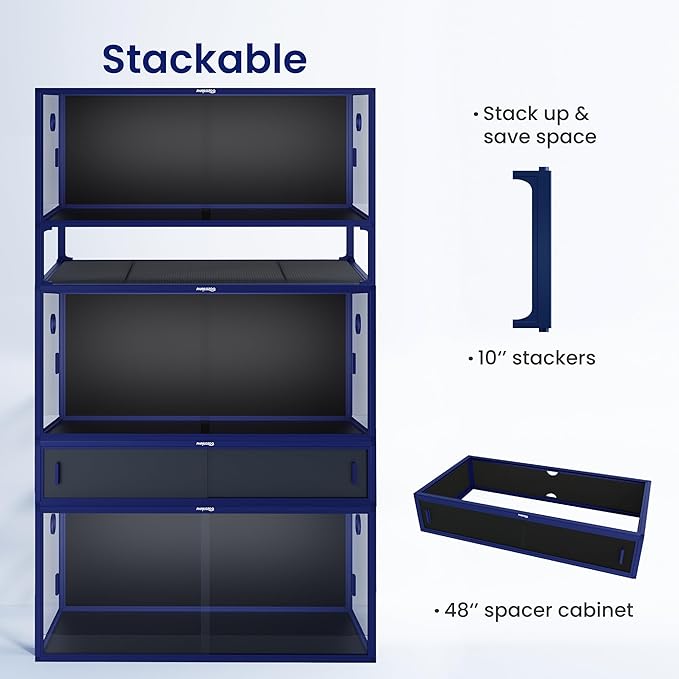 85 Gallon Snake Enclosure, Front Opening Reptile Tank for Easy Maintenance, Reptile Terrarium with Top Screen Ventilation 48''x24''x18''