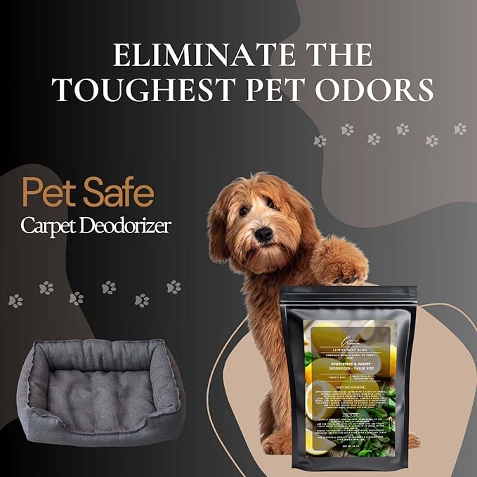 Lemon Mint Bliss Carpet Freshener Powder Refill 36 oz | Powerful Odor Eliminator for Home | Upholstery Deodorizer | Carpet Deodorizer | Pet Urine | Cat Litter Box