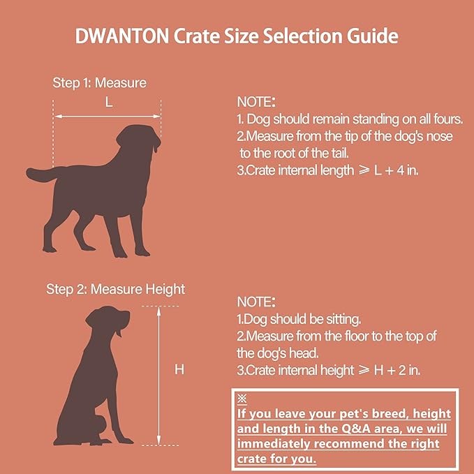 DWANTON Dog Crate Furniture with Cushion, Wooden Kennel Table with Double Doors, Indoor Dog House, Large Size, 38.5" L, Rustic Brown