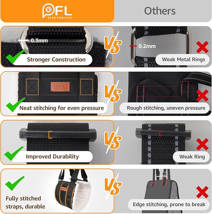 Adjustable Dog Lift Harness, Dog Sling for Large Dogs Lift Support and Rehab Harness for Weak Rear Legs, Soft Hind Leg Support Helps Senior, Injured, Disabled and After ACL Surgery Dogs(Black,Medium)