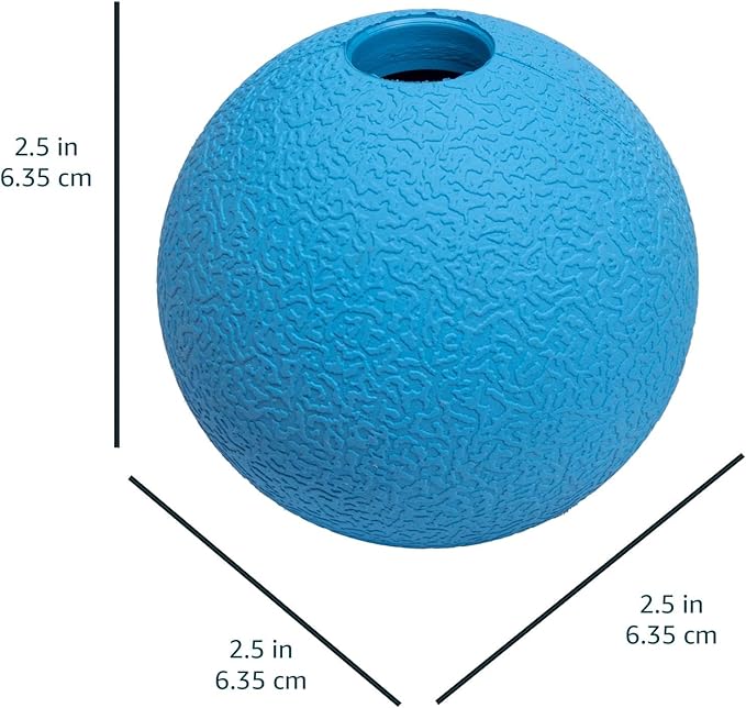 Amazon Basics Dog Toys, Interactive Supreme Rubber Balls, (Pack of 3), 2.5 inch, Blue, Orange