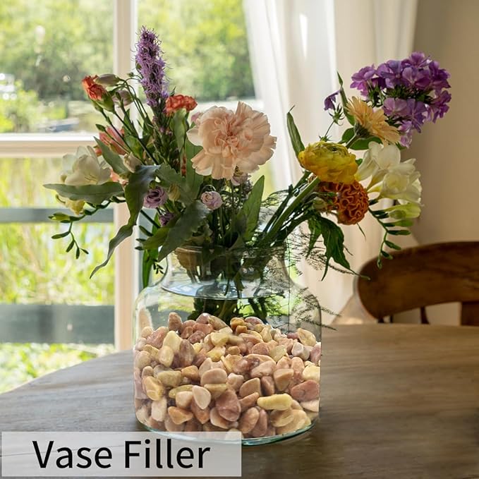 5lbs Natural Pea Gravel Pebbles, 3/8 Inch Decorative Succulent Rocks Pebbles for Indoor Plants. River Rocks for Vase and Outdoor Garden Landscaping Rocks