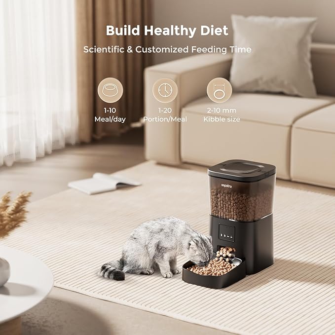Espelho Automatic Cat Feeders WiFi: Food Dispenser with App Control 2.4Ghz WiFi- Smart Timed Cats Feeder with Voice Recorder| 4L Auto Pet Feeder for Cat and Small Dog- Up to 10 Meals per Day