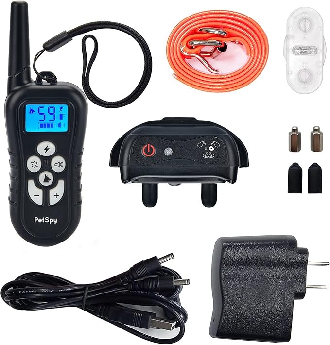 PetSpy M919 Dog Training Shock Collar, 1000 Yards, Medium to Large Dogs, with Vibration, Electric Shock and Beep, Waterproof, Remote Trainer (One Dog)