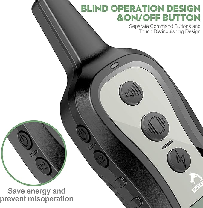 PATPET Dog Training Collar Shock Collar with Remote - 3 Training Modes, Beep, Vibration and Shock, Up to 1000 ft Remote Range, Rainproof for Small Medium Large Dogs